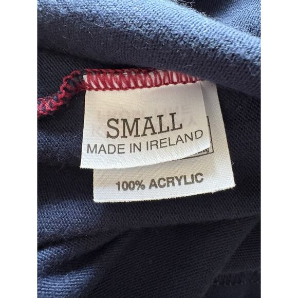 Vintage O’Neills Rugby Shirt, Small Irish Gaillimh Crest Navy Maroon Striped 90s - Picture 8 of 9